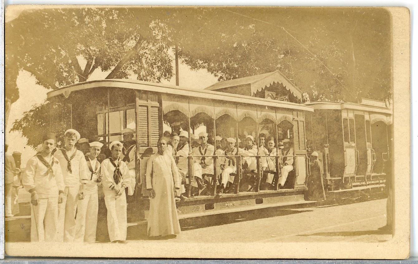 RPPC, Navy Sailors On A Tour Carriage Mid Eastern Country--Postcard B225