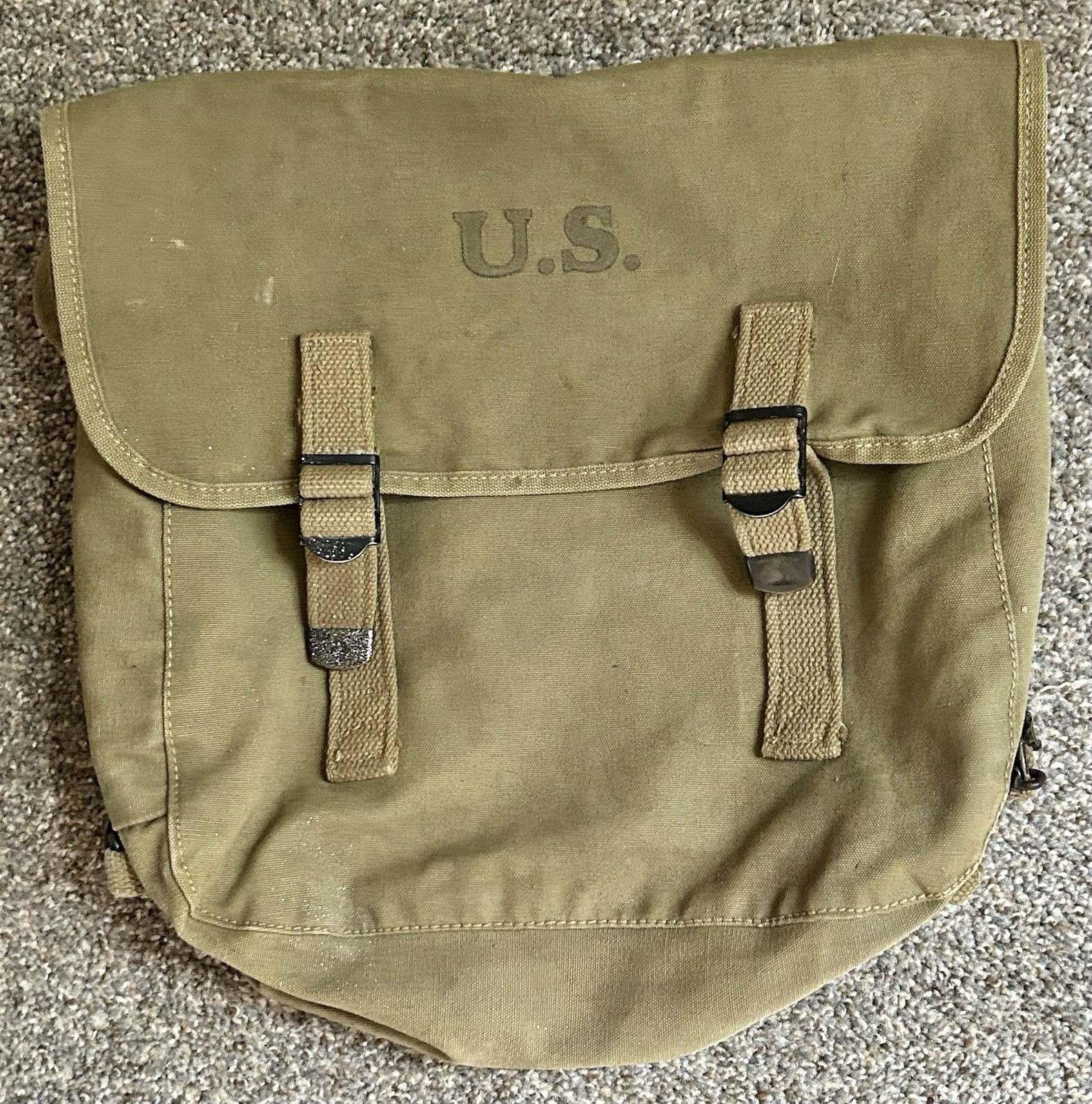 WW2 1943 US Army M1936 M36 Musette Bag Pack Satchel Dated 1943 Maker Johansen