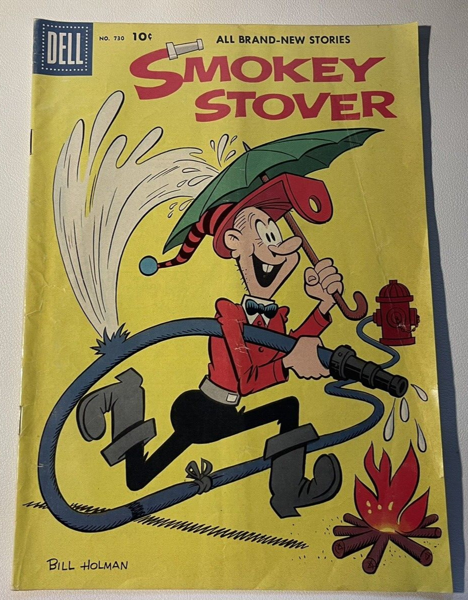 FOUR COLOR COMICS #730 SMOKEY STOVER 1956 DELL Fireman Cover Bill Holman