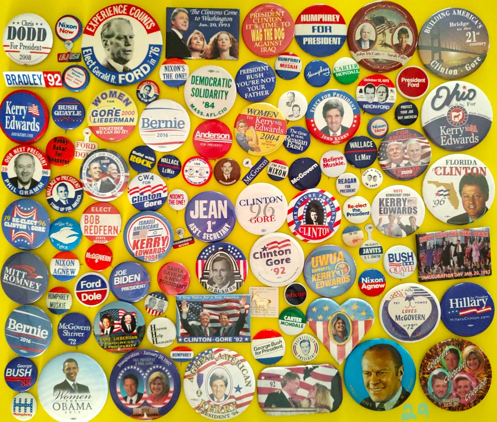 100 Diff PRESIDENTIAL POLITICAL CAUSE Campaign Pinbacks Pins Buttons 1940s + Lot