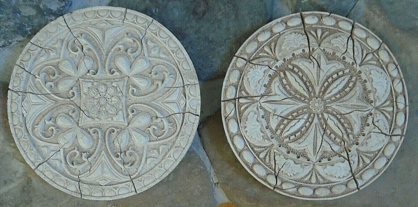 Round Antique Look Medallion Wall Decor Set of 2 Approximately 10\
