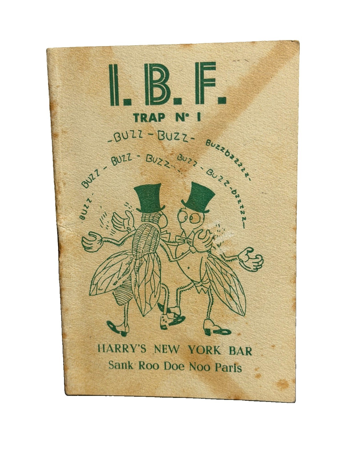 RARE 1952 Harry's New York Bar Paris IBF Trap No. 1 Soft Cover Booklet 4 3/4”