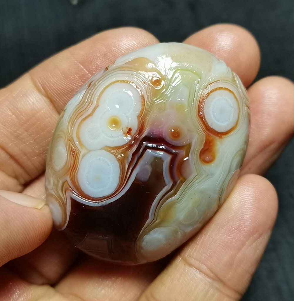 Rare 50.8 G Natural Gobi Agate Eyes Agate/stone Madagascar KK183