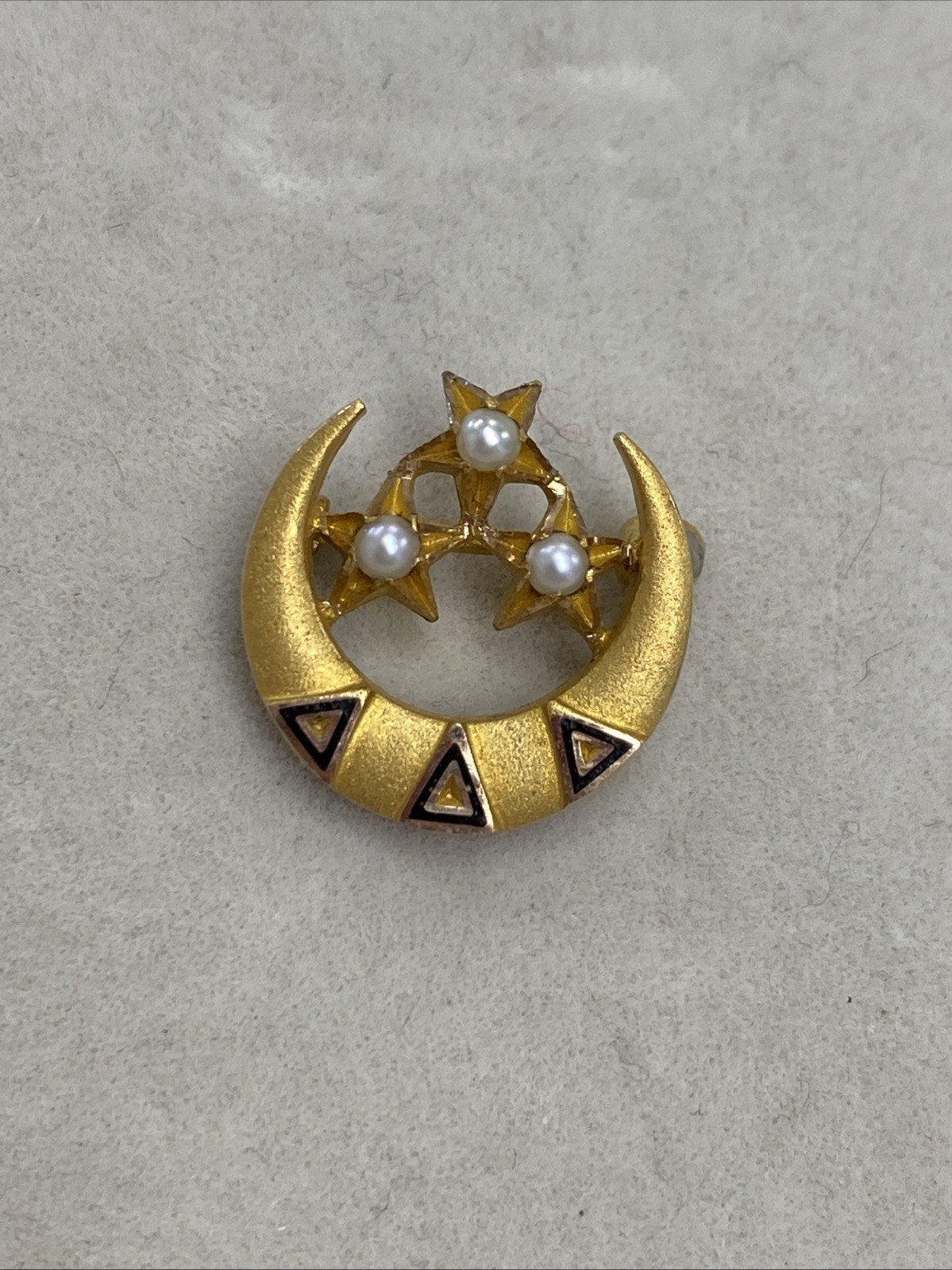 Vintage Tri Delta Badge 10k Yellow Gold Pearls Sorority Pin Delta Delta Delta