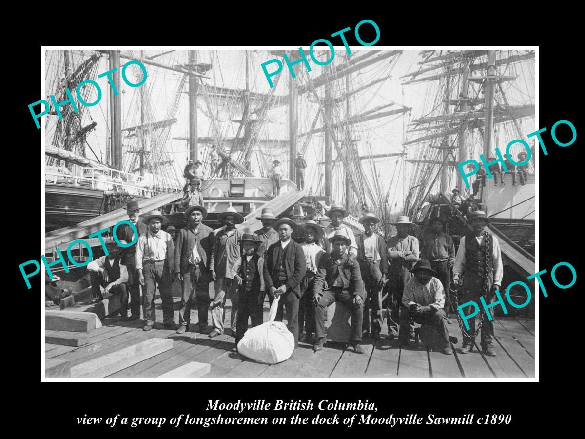 OLD LARGE HISTORIC PHOTO MOODYVILLE BRITISH COLUMBIA THE SAWMILL WORKERS c1890