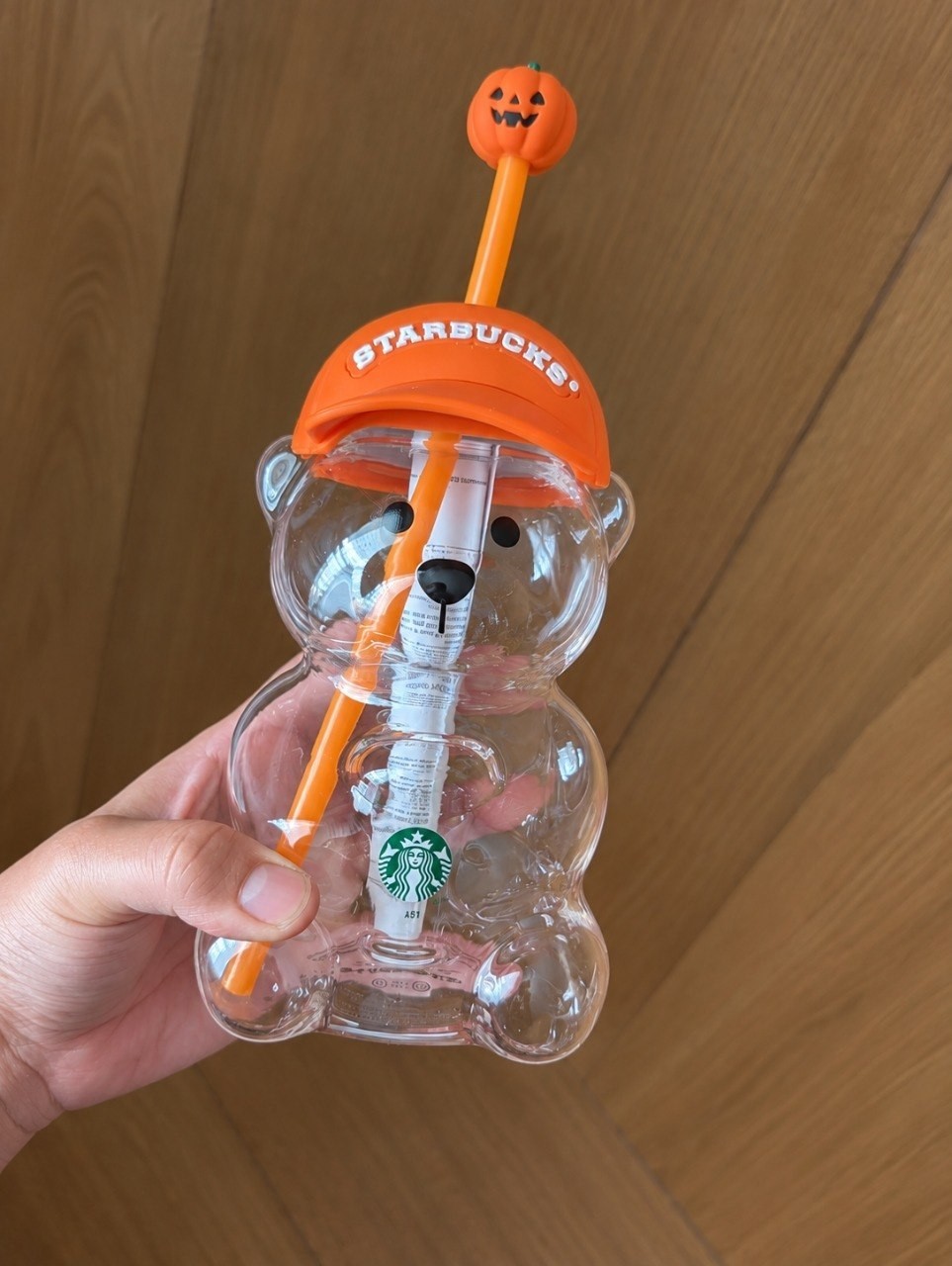 HOT TREND Starbucks 20oz Bear Shaped Tumbler Halloween Pumpkin Straw Cup Cute