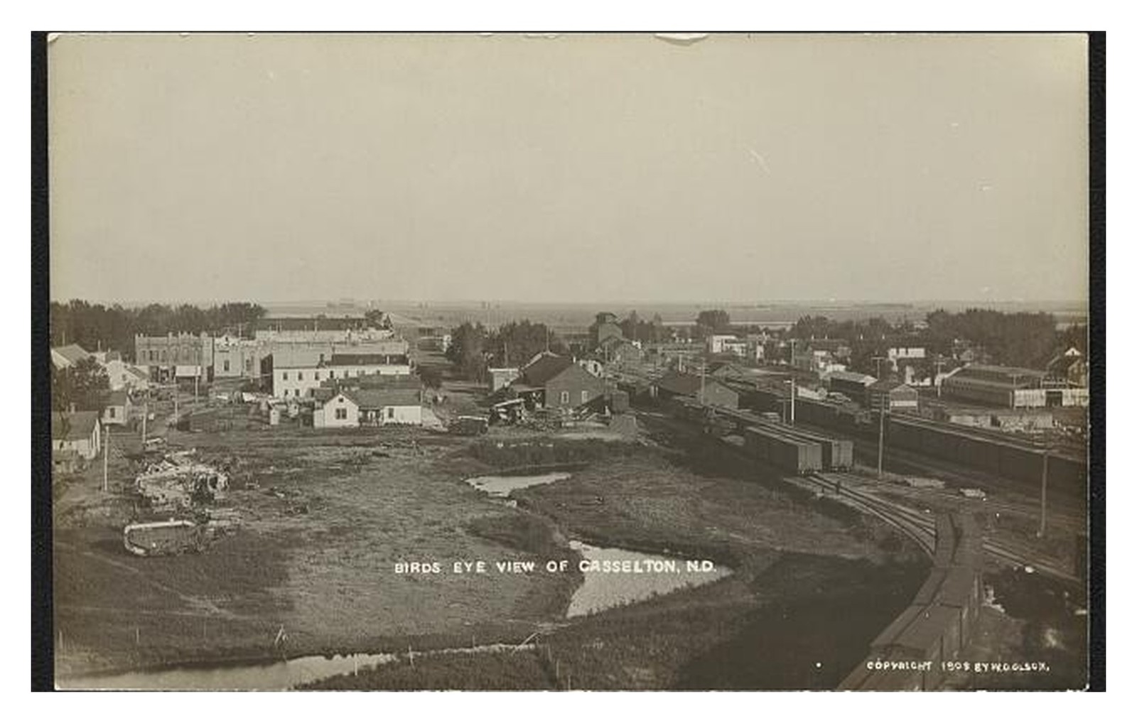 Casselton North Dakota Birds Eye View Standard Postcard