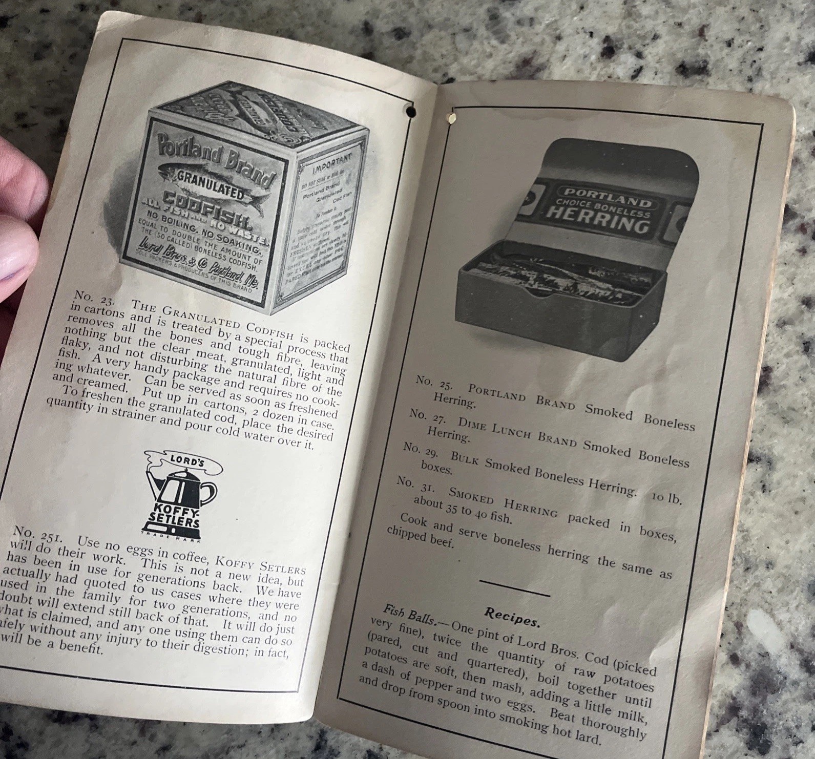 Early 1900s Portland ME Lord Brothers Fish & Seafood Sales Catalog Recipe Book Early 1900s Portland ME Lord Brothers Fish & Seafood Sales Catalog Recipe Book