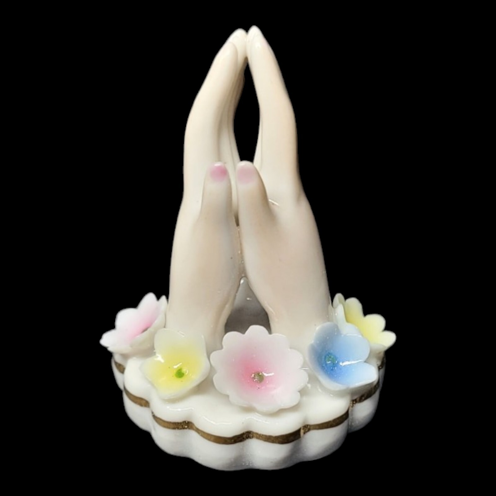 Vintage Davar Japan Originals Porcelain Cardholder Praying Hands Brand New Vintage Davar Japan Originals Porcelain Cardholder Praying Hands Brand New