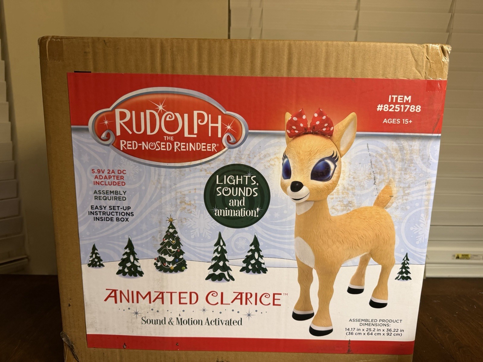 3 FT ANIMATED CLARICE RUDOLPH RED NOSED REINDEER CHRISTMAS ANIMATRONIC PROP NEW