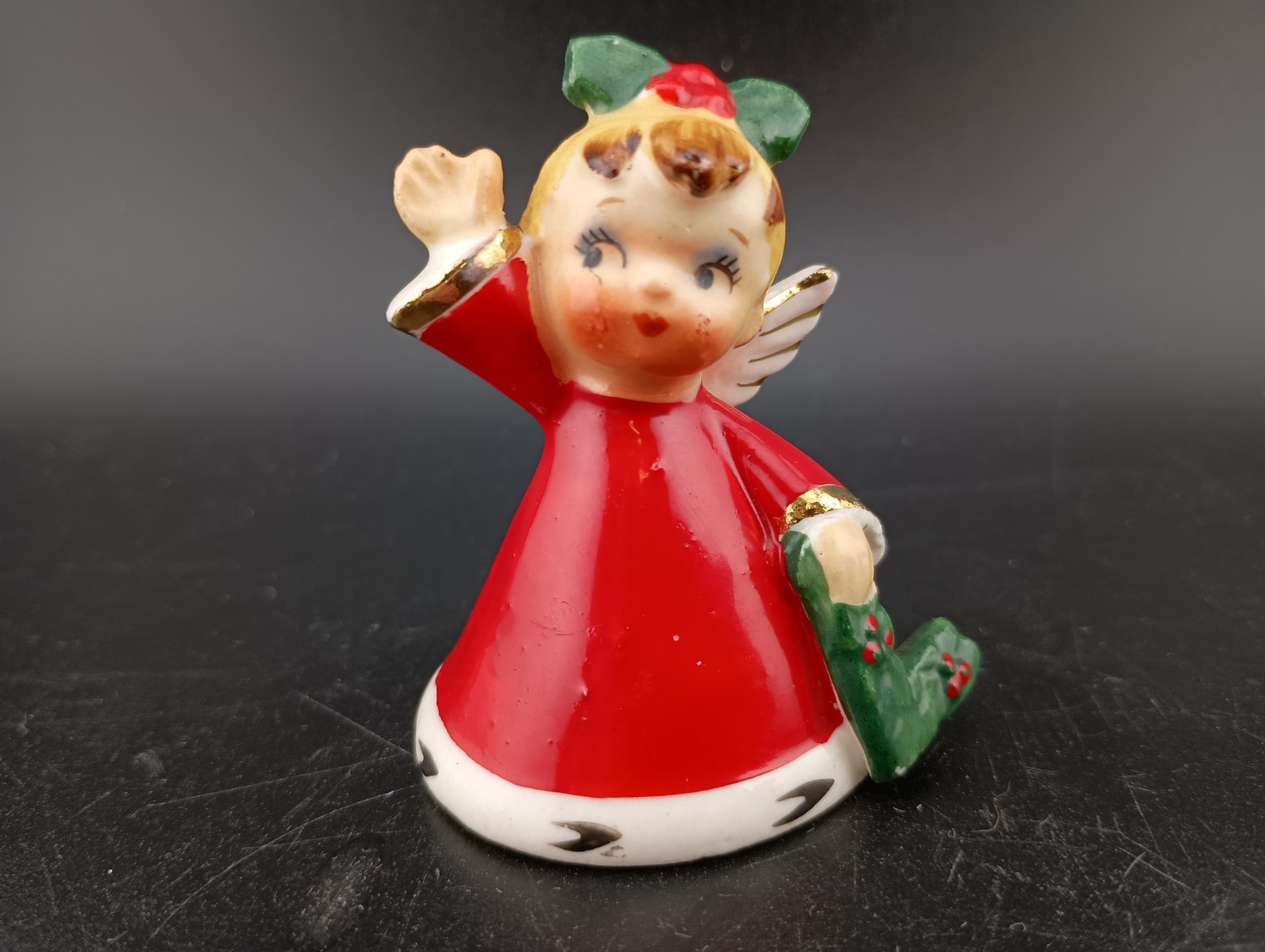 1956 Napco Ceramic NOEL Angel Bell \