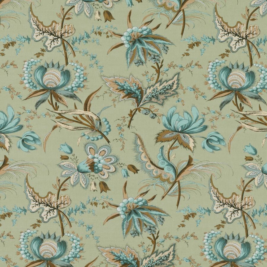 Jasper Michael S. Smith Botanical Floral Print Fabric- Akashia / Sage 0.60 yds