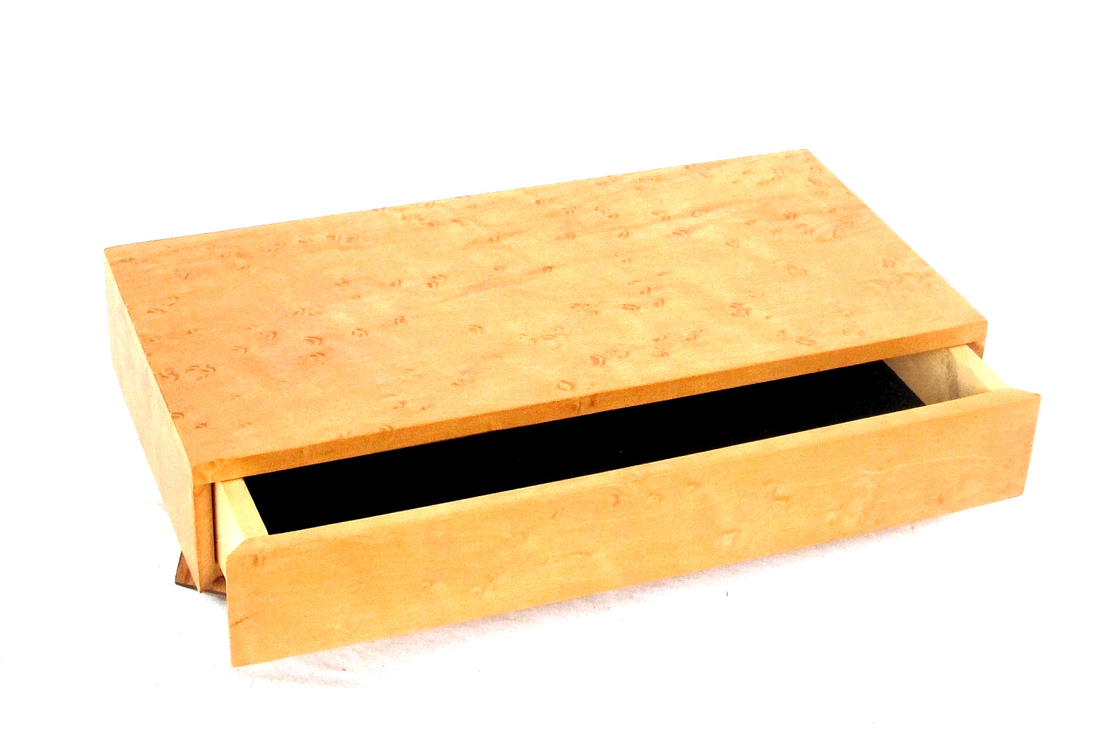 Vintage 1990 Jay Rogers Studio Artisan Asymmetrical Wood Jewelry Box Tilt Foot