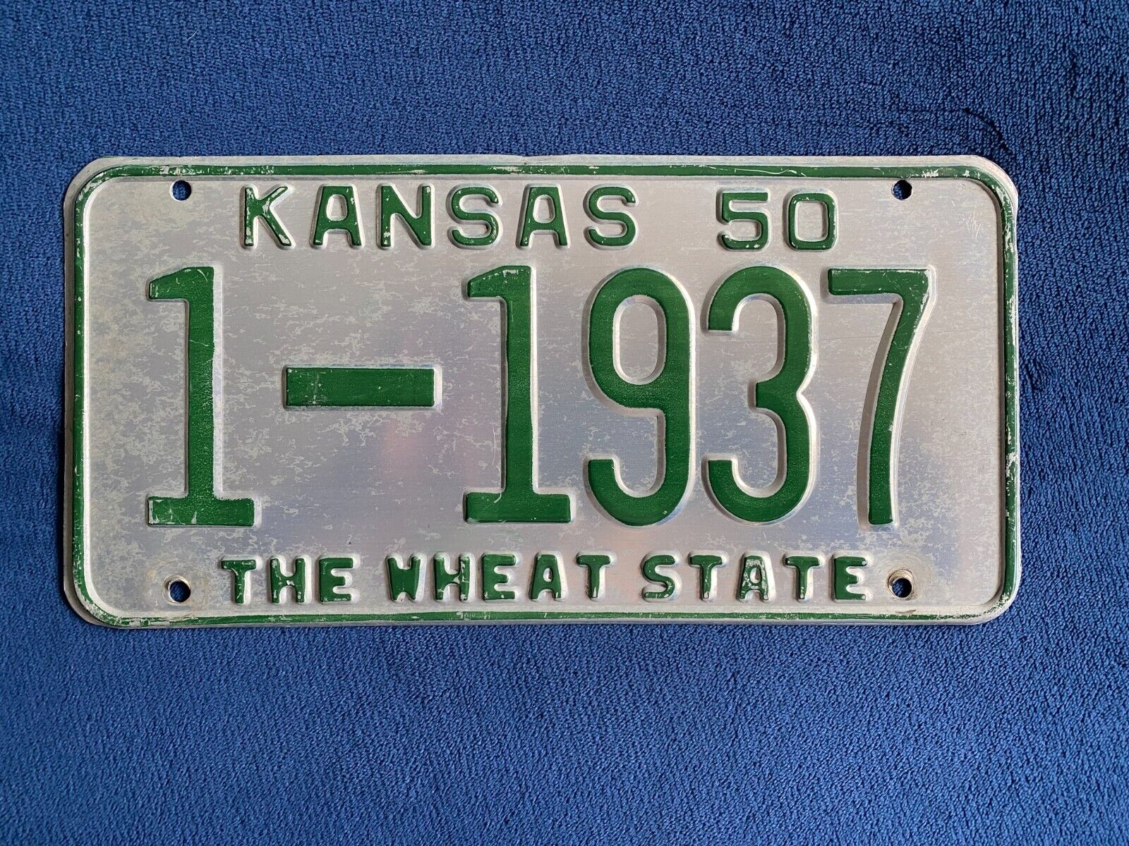 1950 Kansas The Wheat State License Plate # 1937