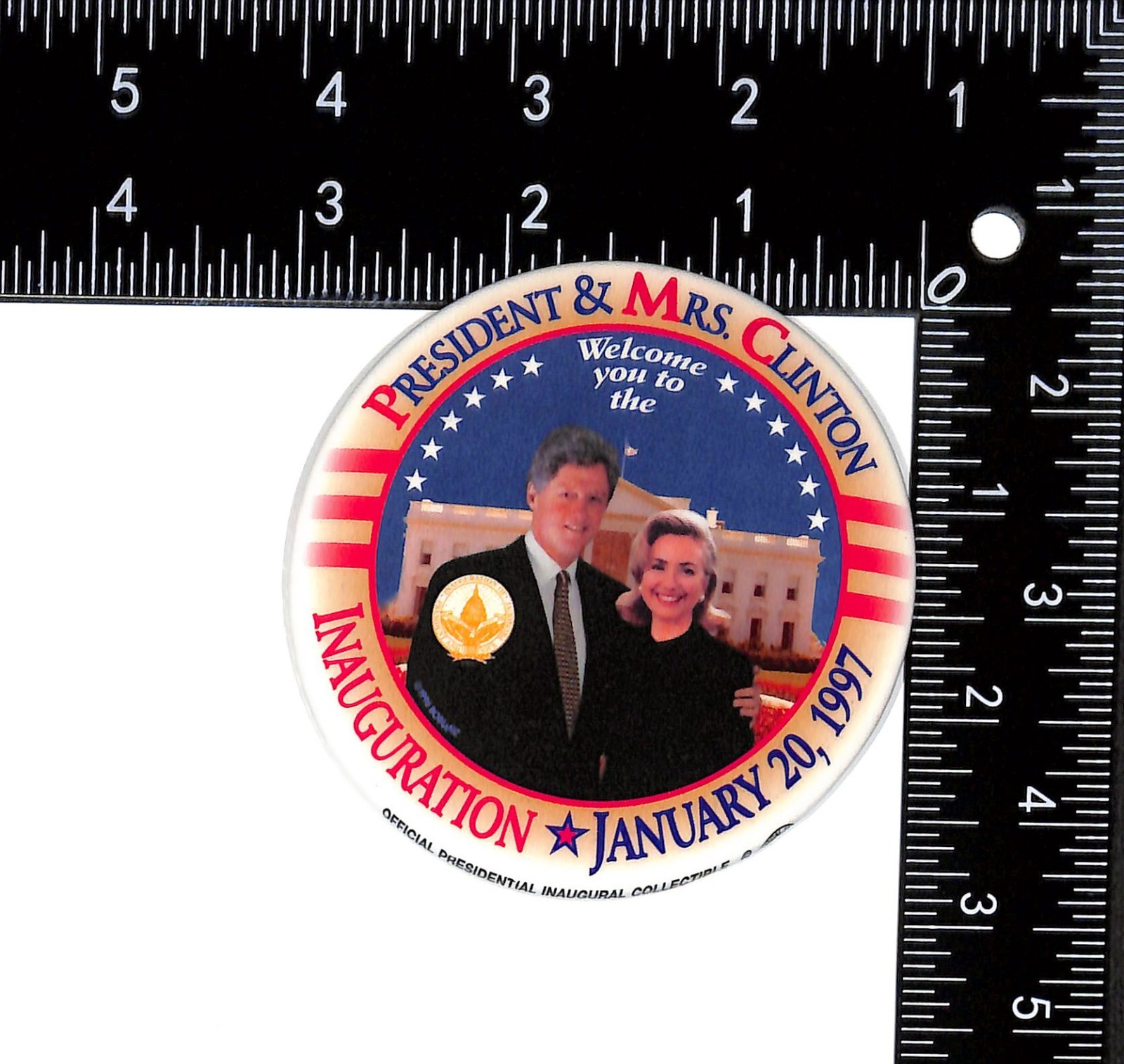 Original 1997 53rd Inauguration Bill Hillary Clinton Political Pin Button Original 1997 53rd Inauguration Bill Hillary Clinton Political Pin Button