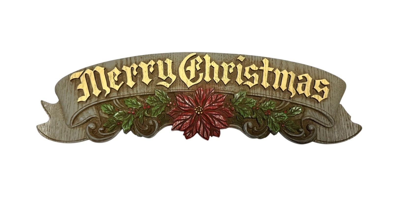 vintage 1983 wood christmas abbey press USA wall hanging plaque