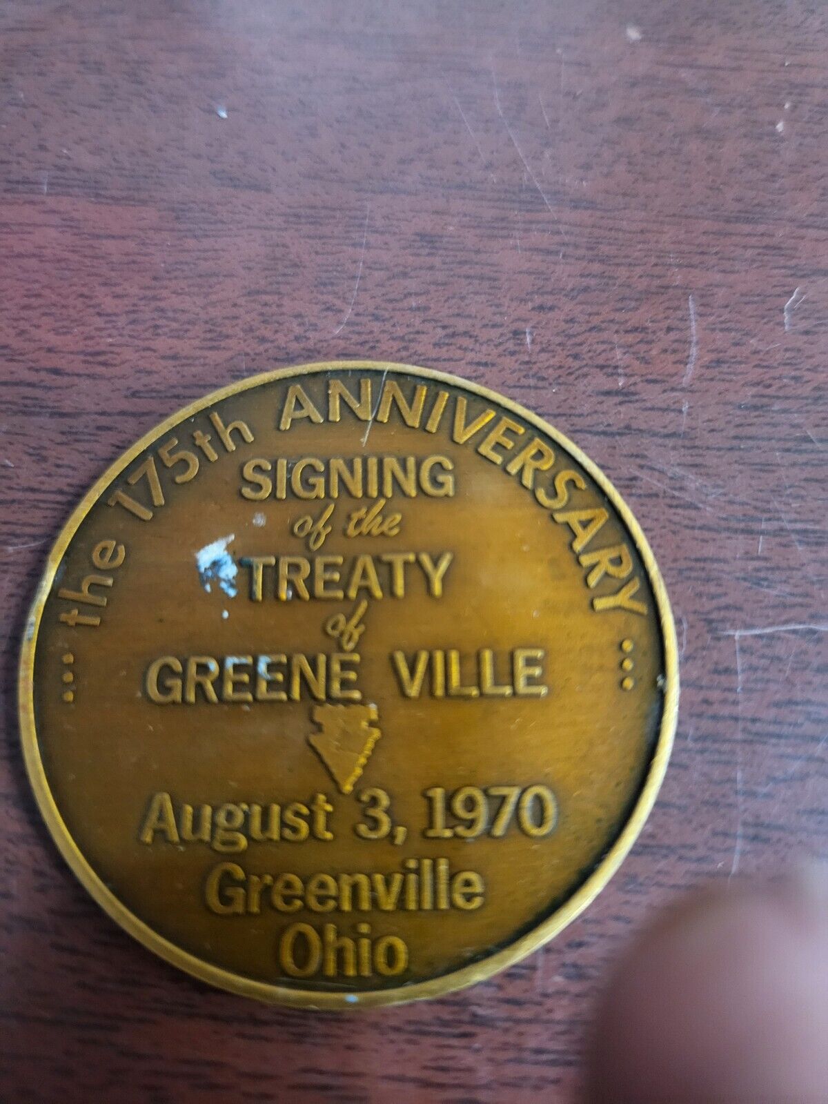 Vintage Commemorative Coin 175th Anniversary Treaty Of Greene Ville 1970 #177