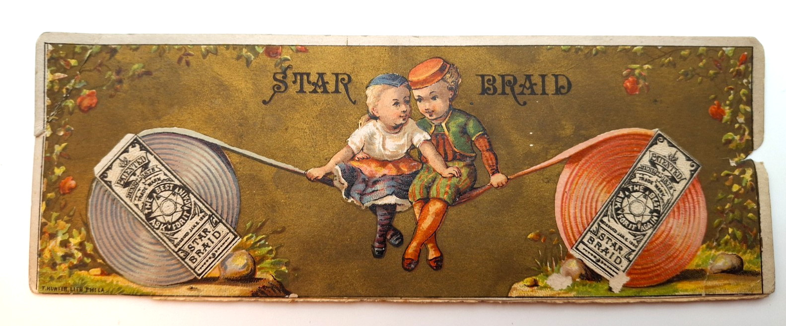 Star Braid Victorian Trade Card Bookmark