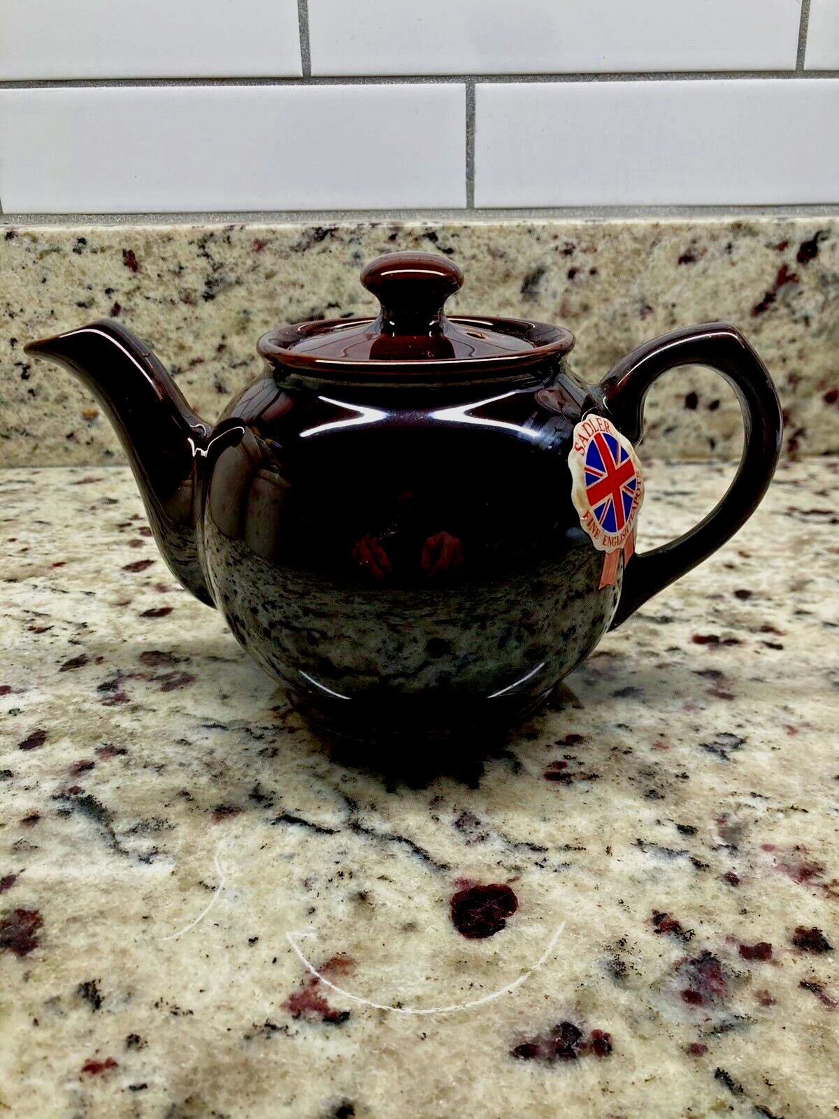 Vintage Sadler Pottery Brown Glaze (2) Cup Teapot