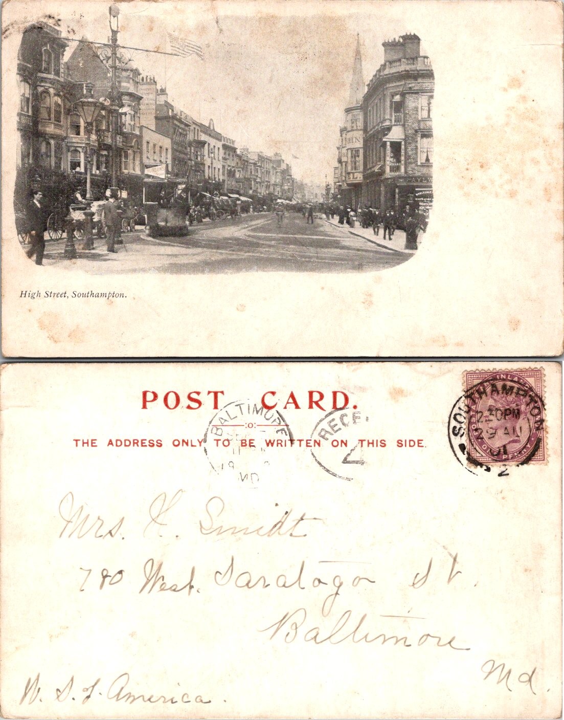 High Street Southampton Postcard  Collectible