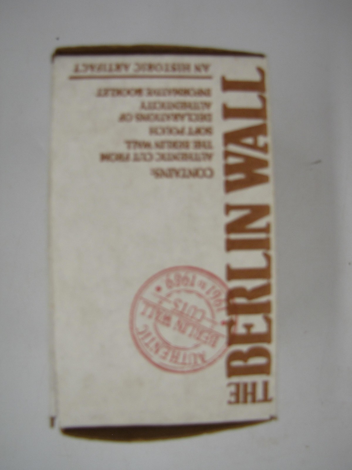 Vintage Berlin Wall Authentic Concrete Fragment Souvenir Kit Box Booklet Germany