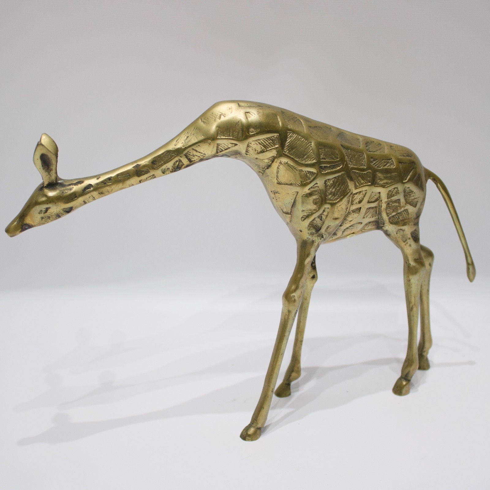 Vintage Mid-Century Brass Giraffe Figurine Sculpture 8.5