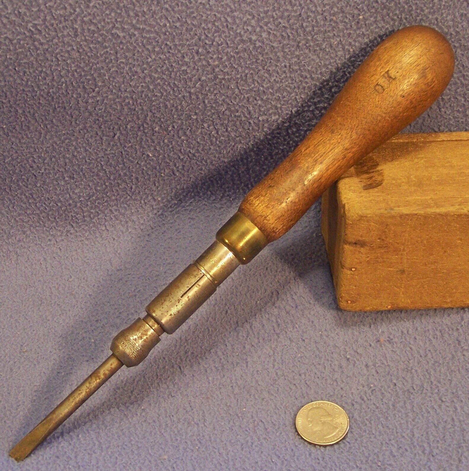 early GOODELL BRO\'s No 2 Model G 40 single spiral screwdriver pat 1891