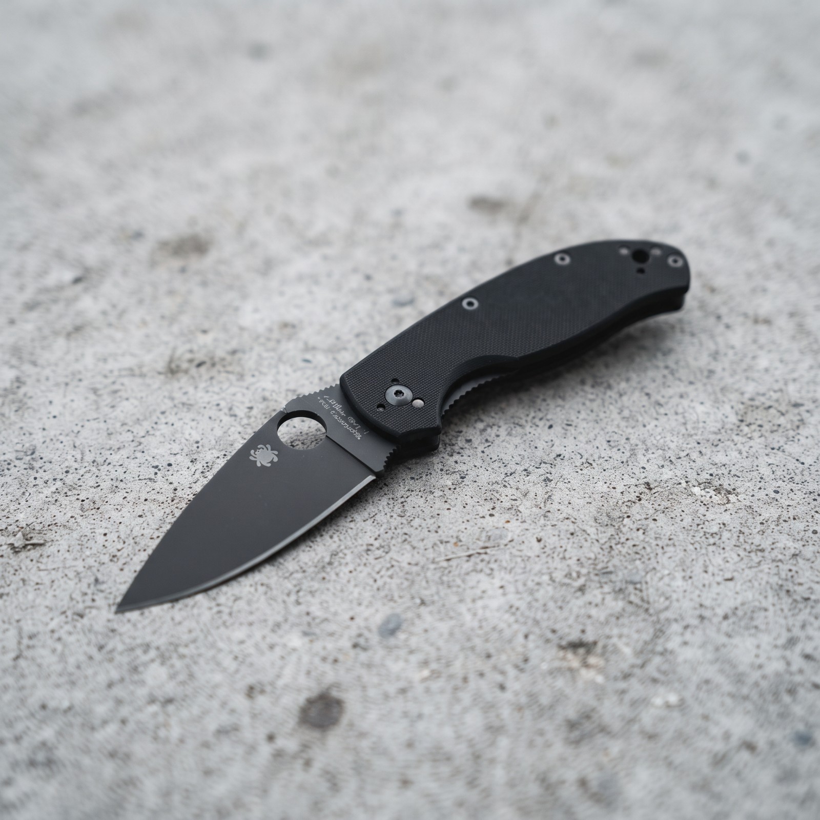 SPYDERCO Tenacious G-10 Plain Black-FREE SHIPPING