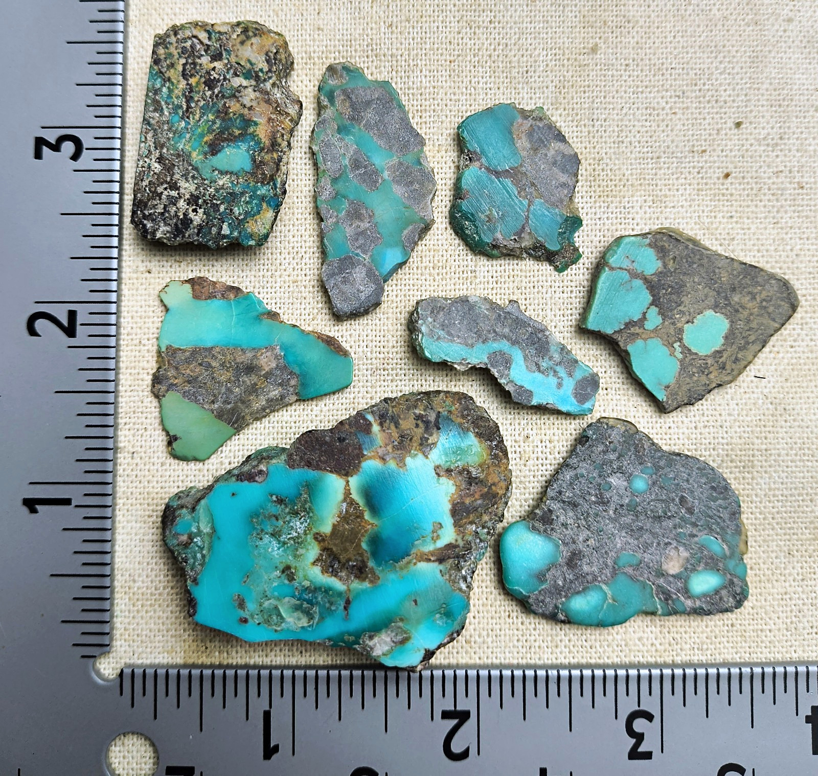 American Polychrome Turquoise Rough Stones Lot Blue Green Slab 51 Gram B08