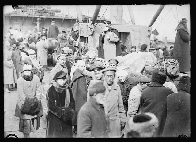 Photo:Novorossiysk Russia 1920 Red Cross Refugees on Steamer Sangammon