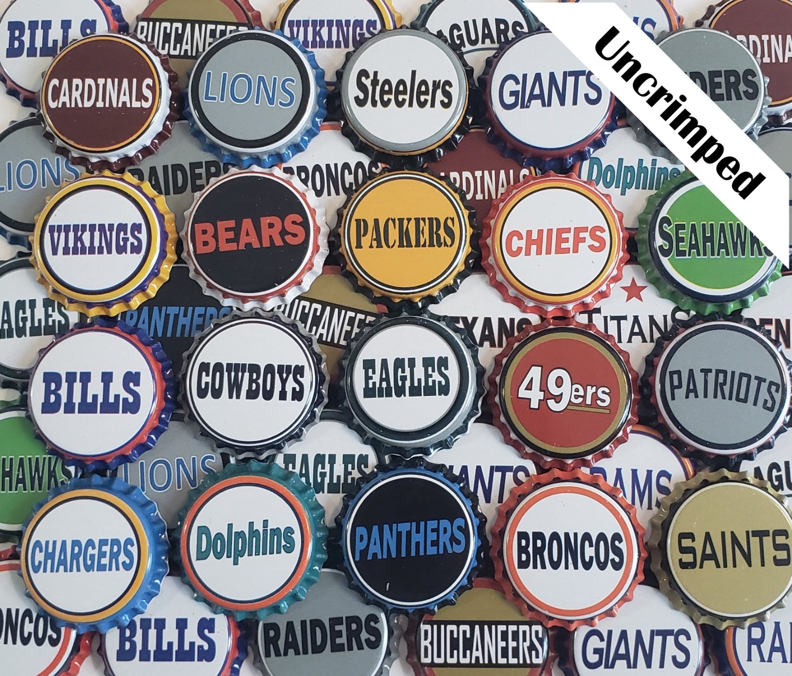 500 NFL Beer Bottle Caps Homebrewing Oxygen Absorbing Crown Caps Home brew