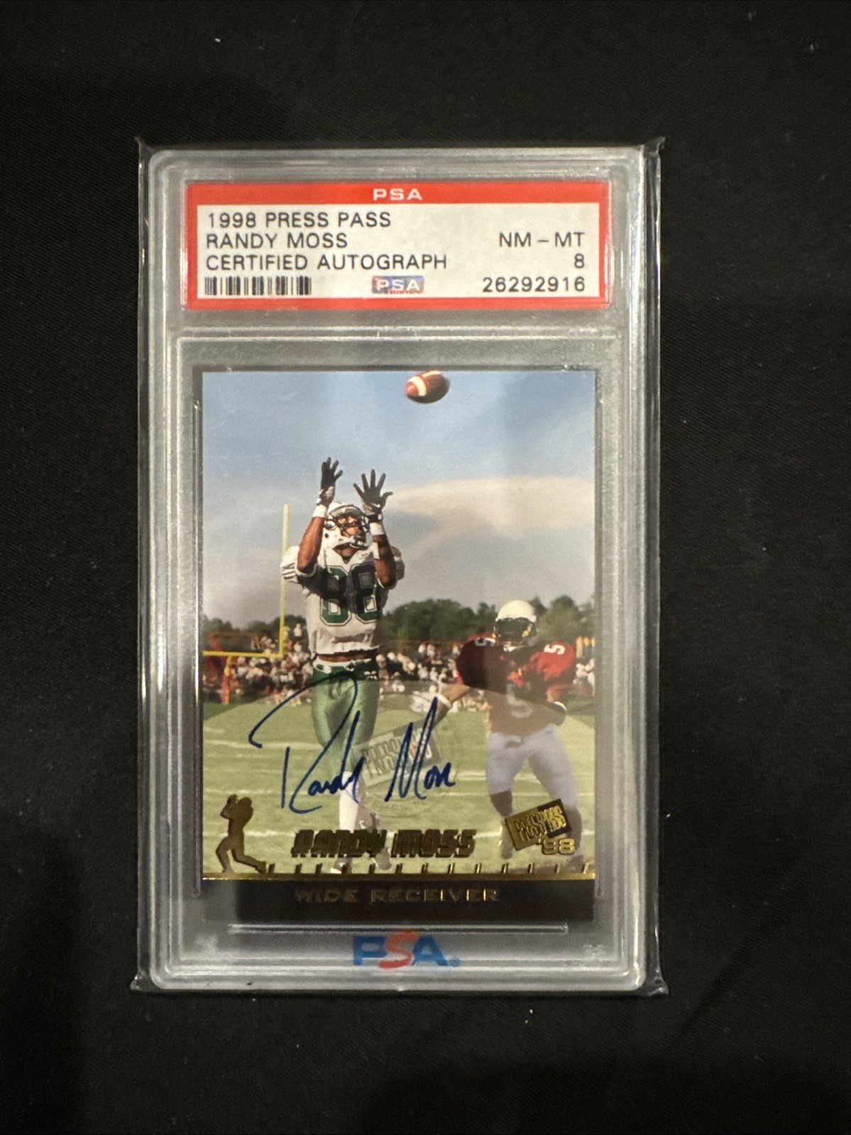 1998 PRESS PASS AUTOS #5 RANDY MOSS PSA 8