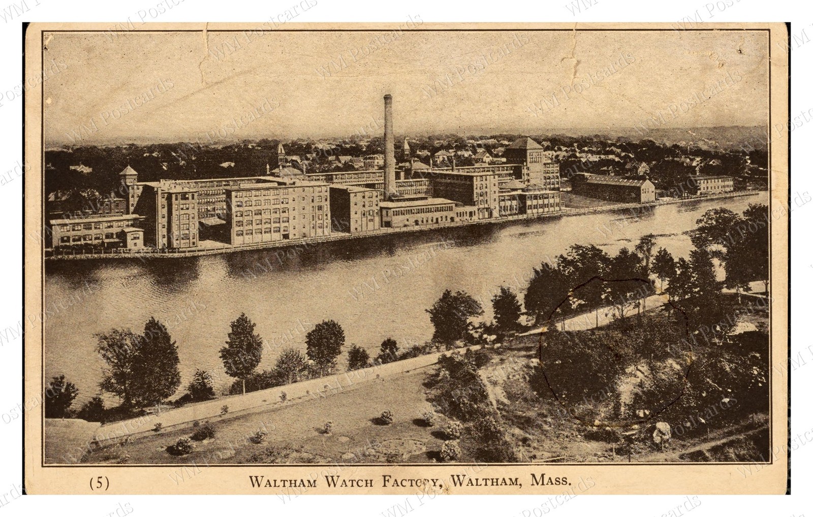 Waltham Massachusetts circa 1900 Watch Factory Buildings Standard Postcard