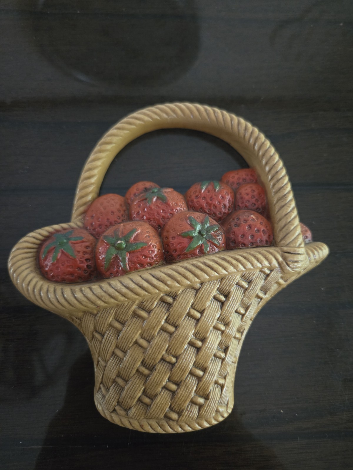 Vintage 1985 #2722 Burwood Strawberry Basket Fruit Wall Plaque