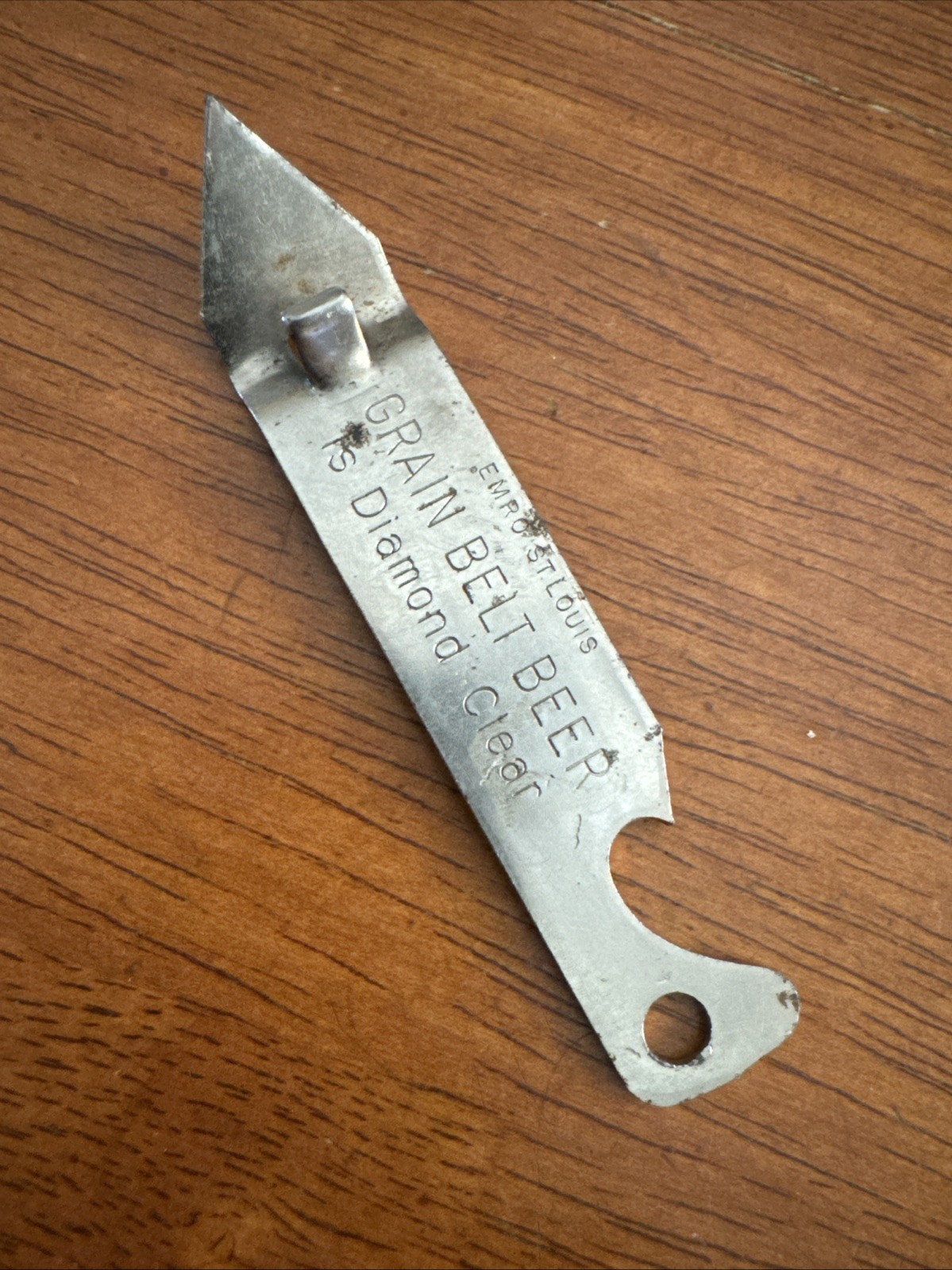 VINTAGE HTF DIAMOND CLEAR GRAIN BELT PREMIUM BEER CAN BOTTLE METAL OPENER