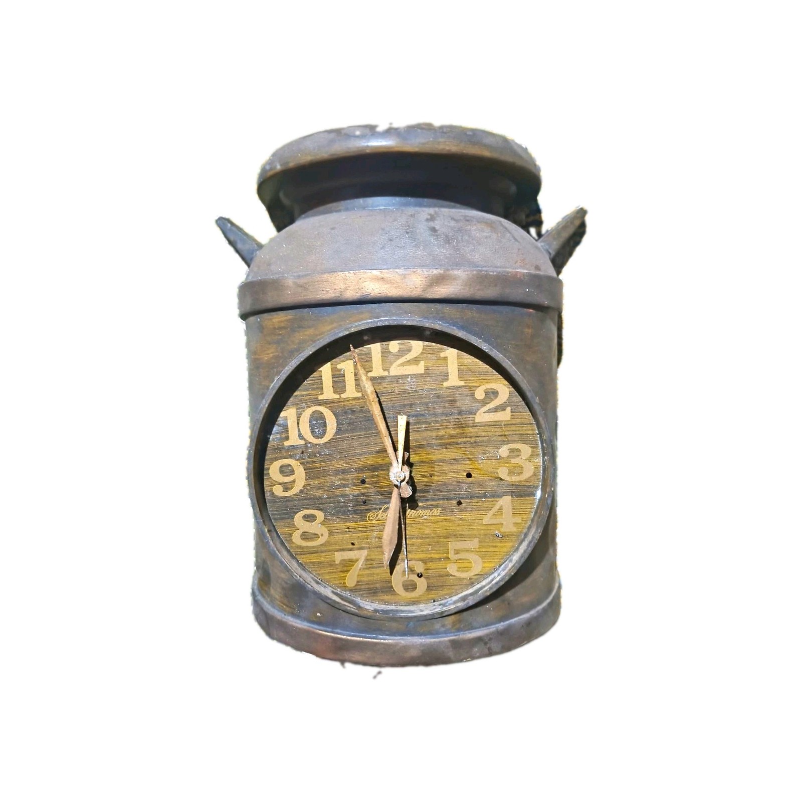 vintage seth Thomas Brown Milk Can Wall Clock