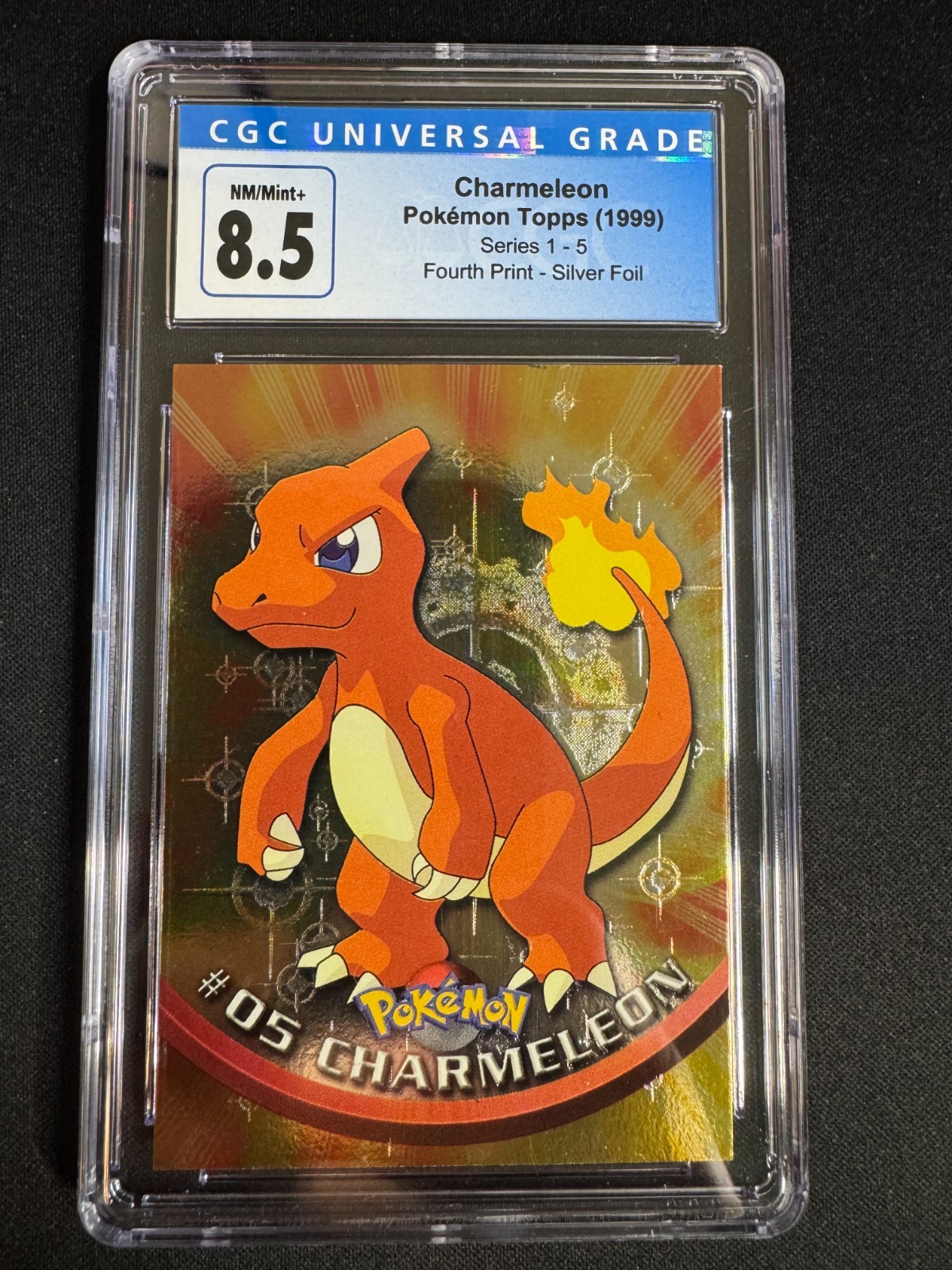 POP 1 - CGC 8.5 1999 Topps Pokemon TV CHARMELEON # 5 Mint 4th Print Silver Foil