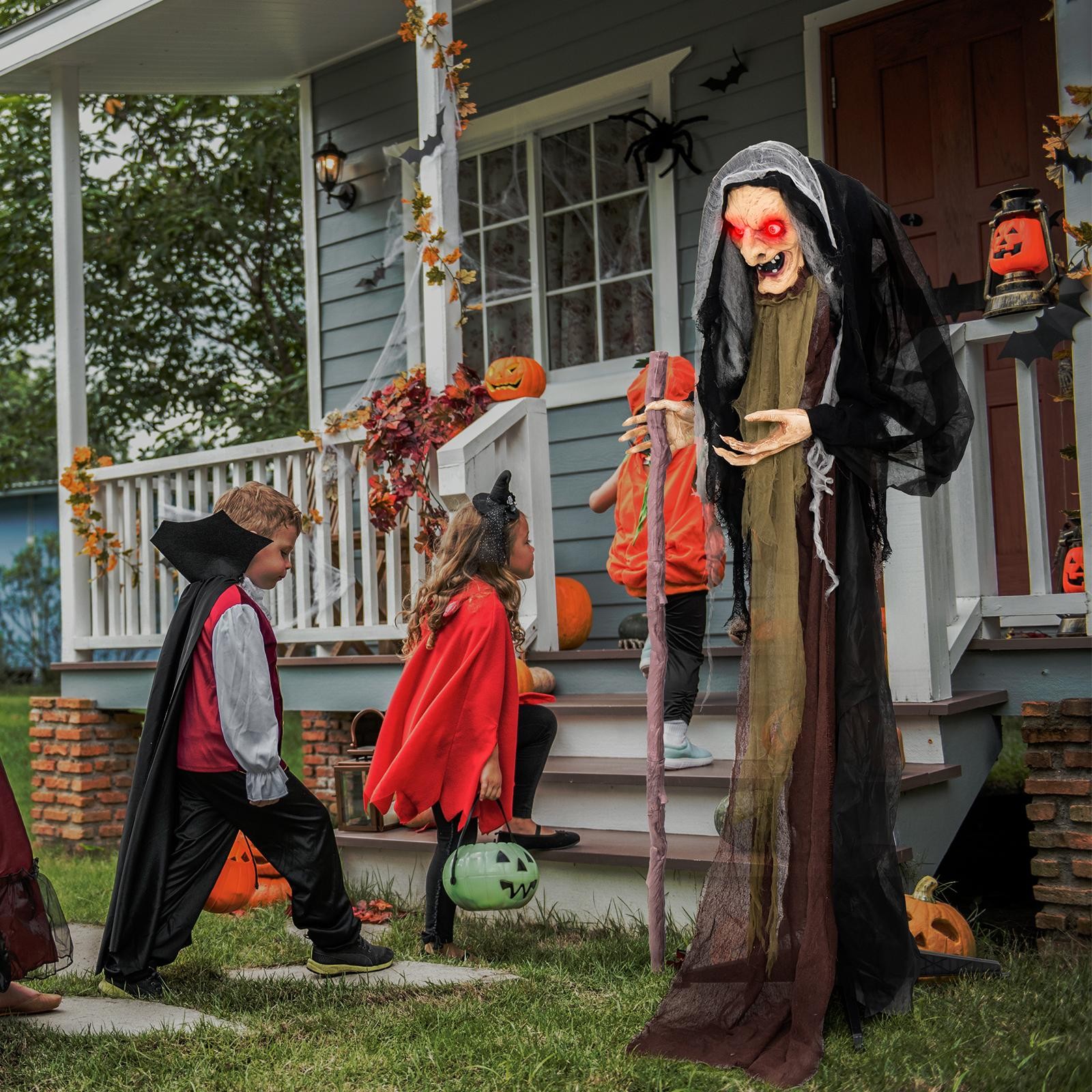 5 FT Halloween Animated Standing Witch Life Size Decoration w/ Posable Arms 5 FT Halloween Animated Standing Witch Life Size Decoration w/ Posable Arms