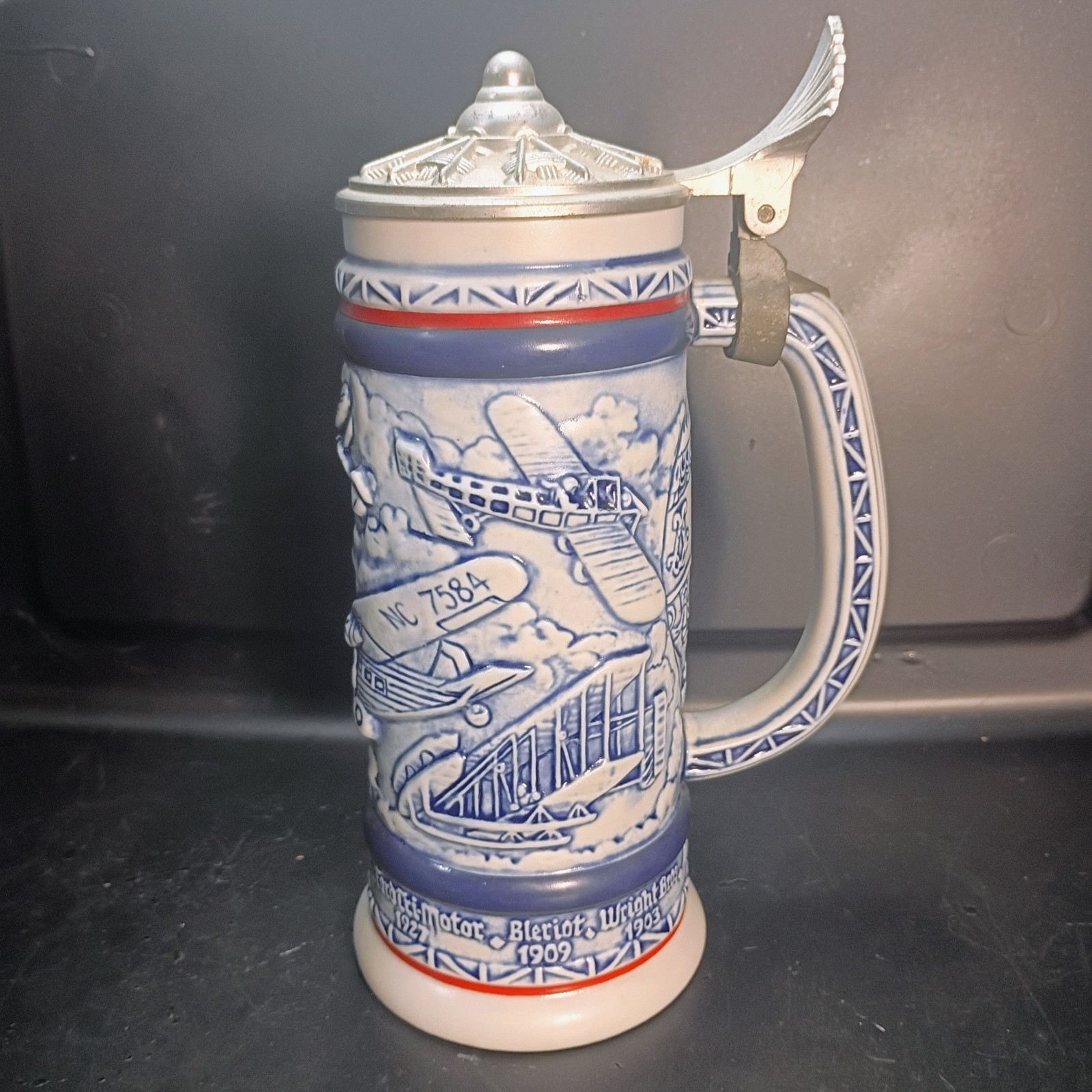 1981 Avon Flying Classics Aviation History Beer Stein Aircraft With Wright Bros