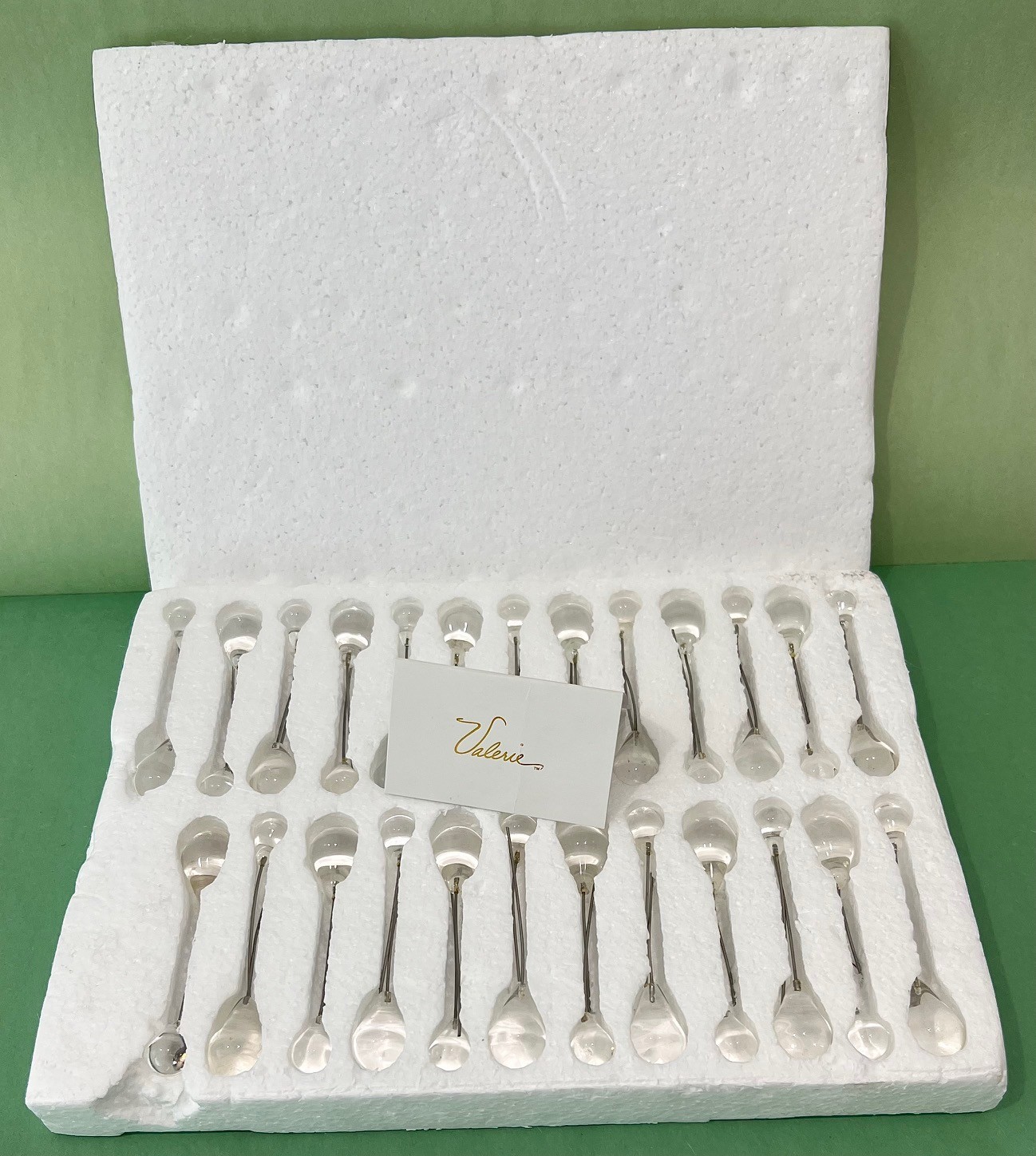 QVC Vintage VALERIE PARR HILL Christmas Ornament GLASS TEARDROP PICKS Set of 50