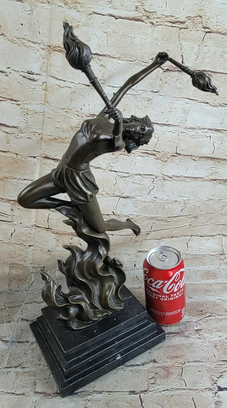 SIGNED 2011 BRONZE SCULPTURE DANCER IN THE FIRE LOST WAX METHOD ARTWORK DECOR NR