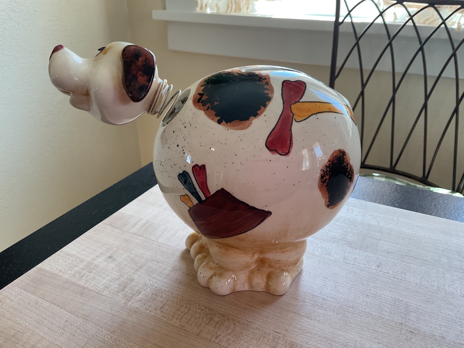 Ceramic Bobblehead Puppy Dog Bank