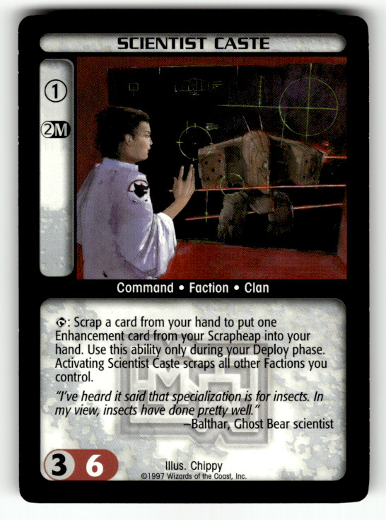 BattleTech Scientist Caste 1997 Wizards of the Coast CCG MechWarrior BattleTech Scientist Caste 1997 Wizards of the Coast CCG MechWarrior