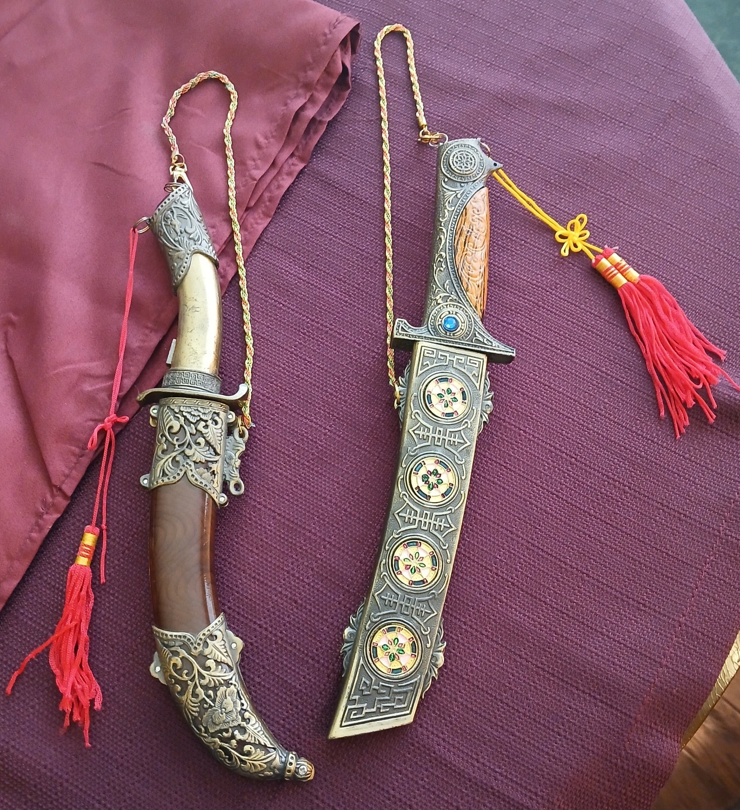 Vintage Style Ornamental Jambiya Dagger & Ornate Sheath Set Lot of 2 