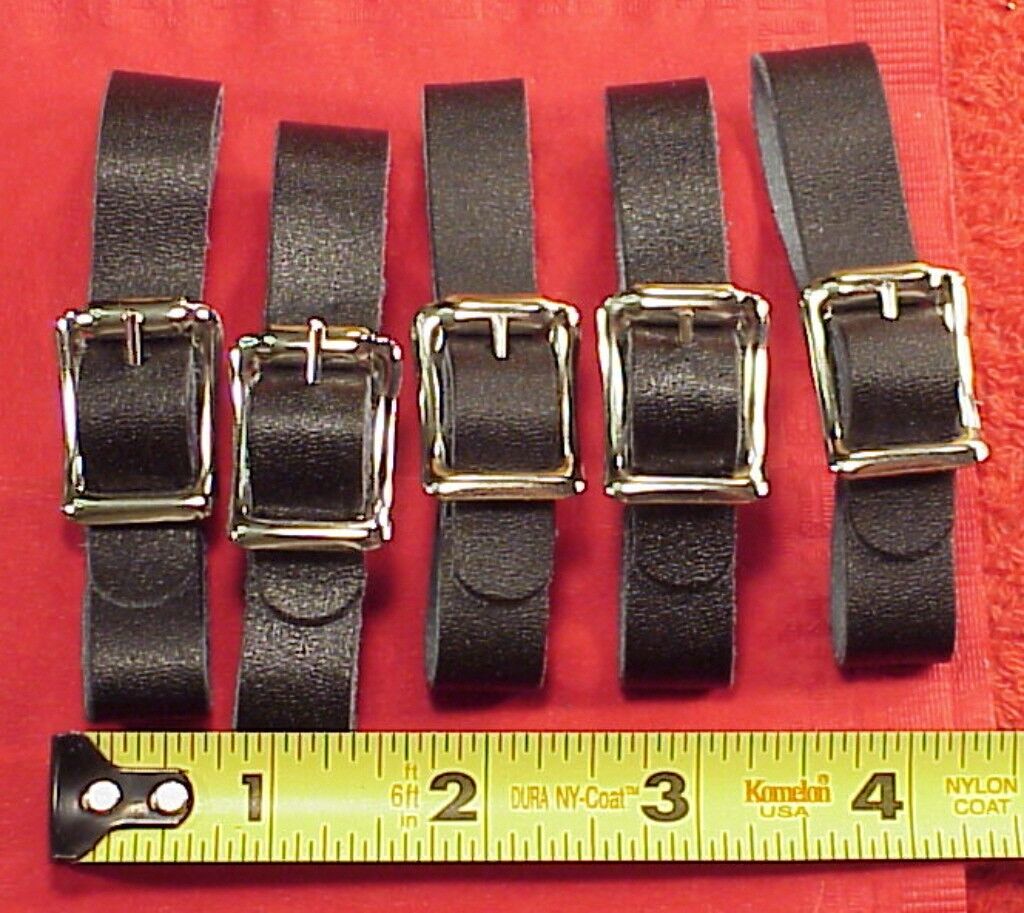 Vintage 1/2 Inch Black Only Pocket Watch Fob Strap Genuine Leather FIVE PIECES