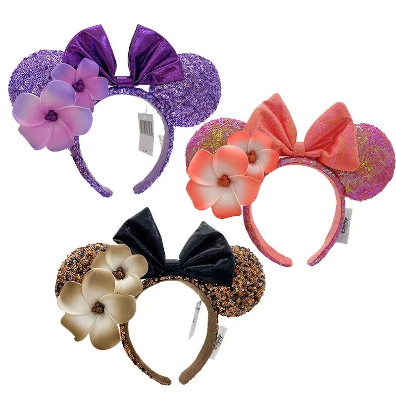 Mickey Mouse Sequin Bow Egg-blossom Disney- Park Ears 3PCS Headband for Women Mickey Mouse Sequin Bow Egg-blossom Disney- Park Ears 3PCS Headband for Women