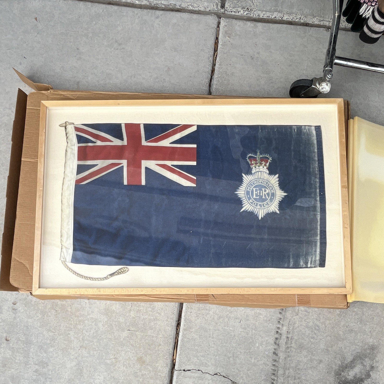 Authentic British Maritime Flag Metropolitan ER Police Framed Art Flag Display