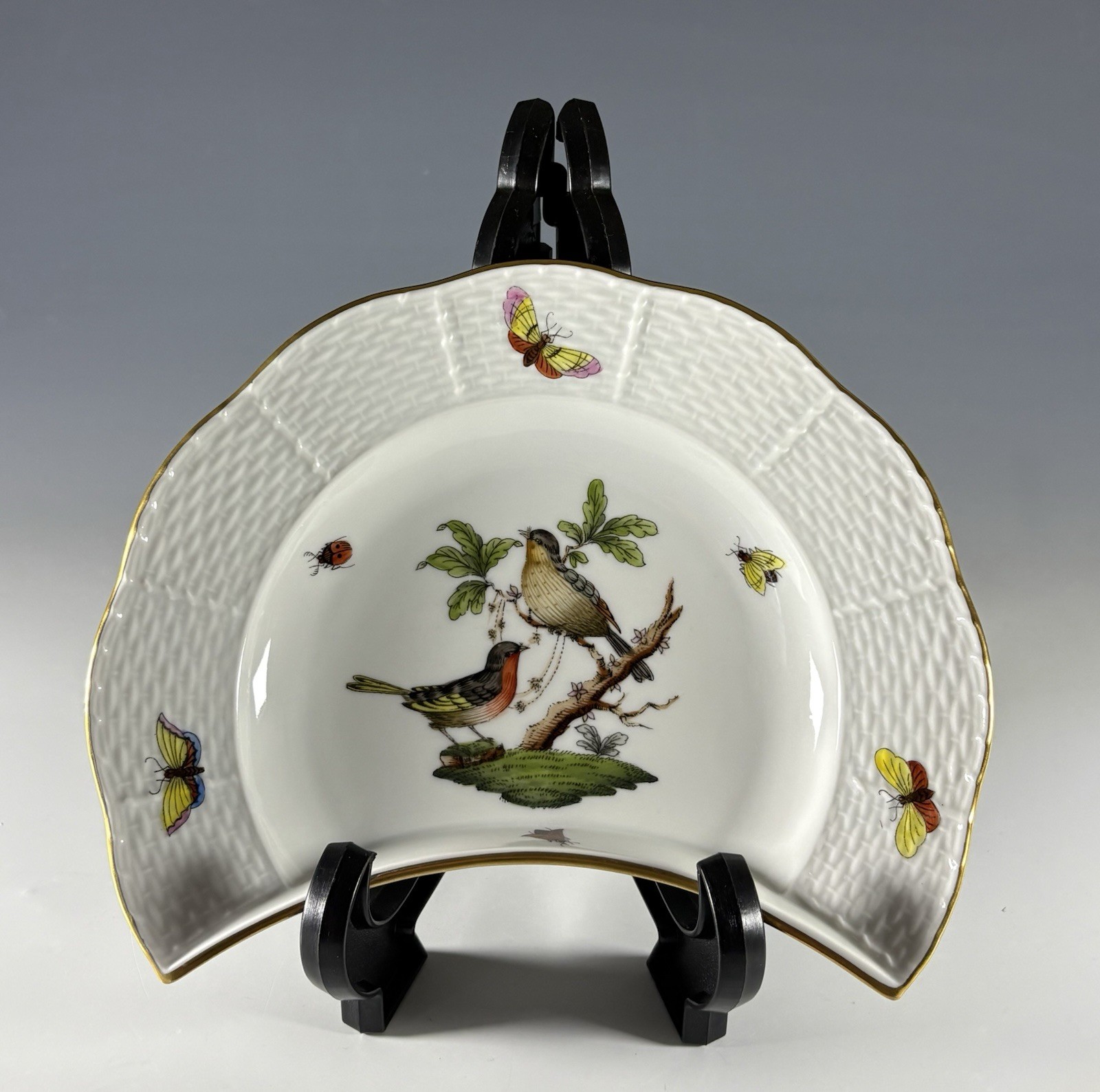 Herend Rothschild Bird Crescent Plate