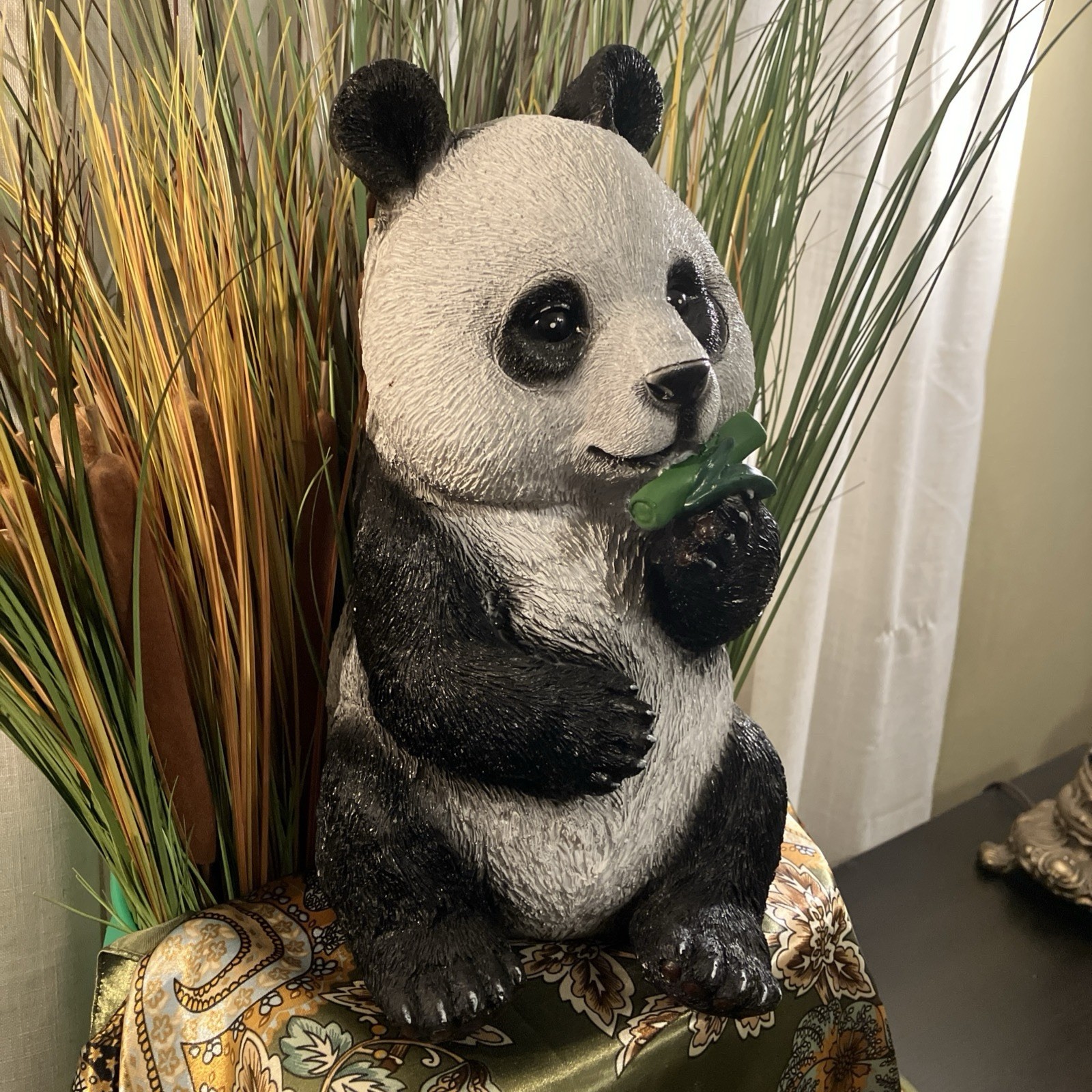 Panda Statue Sculpture Bear Bamboo Indoor Outdoor Large Animal Collectable Decor