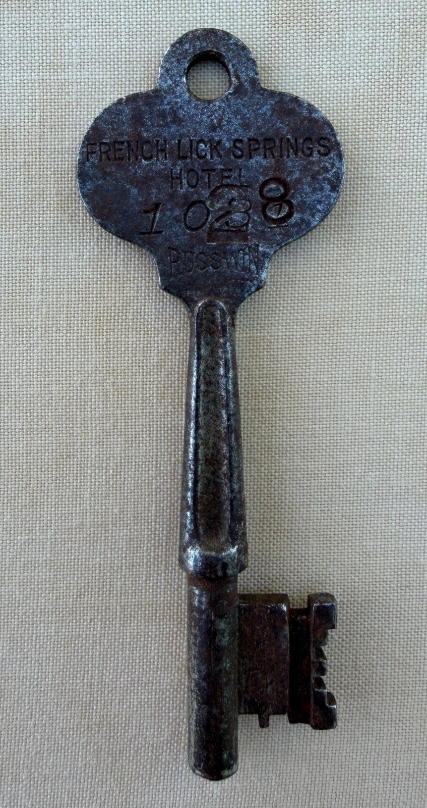 Antique c.1930s French Lick Springs Hotel Room 1028 RUSSWIN Skeleton Key 3-1/2”